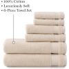 imageMartha Stewart 100 Cotton Bath Towels Set of 6 Piece 2 Bath Towels 2 Hand Towels 2 Washcloths Quick Dry Towels Soft ampamp Absorbent Bathroom Essentials BeigeBeige