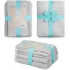 imageMartha Stewart 100 Cotton Bath Towels Set of 6 Piece 2 Bath Towels 2 Hand Towels 2 Washcloths Quick Dry Towels Soft ampamp Absorbent Bathroom Essentials BeigeTextured Light Gray