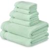 imageMartha Stewart 100 Cotton Bath Towels Set of 6 Piece 2 Bath Towels 2 Hand Towels 2 Washcloths Quick Dry Towels Soft ampamp Absorbent Bathroom Essentials BeigeMint Green