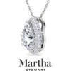 imageMartha Stewart 2 14 Carat Lab Grown Diamond Halo Necklace In 14 Karat Gold Lab Grown Diamond Necklace For Womenwhitegold