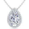 imageMartha Stewart 2 14 Carat Lab Grown Diamond Halo Necklace In 14 Karat Gold Lab Grown Diamond Necklace For Womenwhitegold