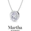 imageMartha Stewart 2 14 Carat Lab Grown Diamond Halo Necklace In 14 Karat Gold Lab Grown Diamond Necklace For Womenwhitegold