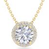 imageMartha Stewart 2 14 Carat Lab Grown Diamond Halo Necklace In 14 Karat Gold Lab Grown Diamond Necklace For Womenyellowgold
