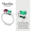 imageMartha Stewart 2 Carat Two Stone Gemstone Ring For Women in Sterling Silver Gemstone Jewelry For WomenOption 2