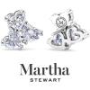 imageMartha Stewart 3 Carat Lab Grown Diamond Cluster Stud Earrings Heart Shapes in 14K Goldwhitegold