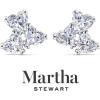 imageMartha Stewart 3 Carat Lab Grown Diamond Cluster Stud Earrings Heart Shapes in 14K Goldwhitegold