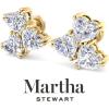 imageMartha Stewart 3 Carat Lab Grown Diamond Cluster Stud Earrings Heart Shapes in 14K Goldyellowgold