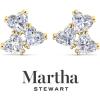 imageMartha Stewart 3 Carat Lab Grown Diamond Cluster Stud Earrings Heart Shapes in 14K Goldyellowgold