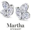 imageMartha Stewart 3 Carat Lab Grown Diamond Cluster Stud Earrings Marquise Round Oval Shapes in 14K Goldwhitegold
