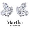 imageMartha Stewart 3 Carat Lab Grown Diamond Cluster Stud Earrings Marquise Round Oval Shapes in 14K Goldwhitegold