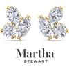 imageMartha Stewart 3 Carat Lab Grown Diamond Cluster Stud Earrings Marquise Round Oval Shapes in 14K Goldyellowgold