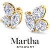 imageMartha Stewart 3 Carat Lab Grown Diamond Cluster Stud Earrings Marquise Round Oval Shapes in 14K Goldyellowgold