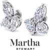 imageMartha Stewart 3 Carat Lab Grown Diamond Cluster Stud Earrings Marquise Round Pear Shapes in 14K Goldwhitegold