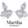 imageMartha Stewart 3 Carat Lab Grown Diamond Cluster Stud Earrings Marquise Round Pear Shapes in 14K Goldwhitegold