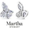imageMartha Stewart 3 Carat Lab Grown Diamond Cluster Stud Earrings Marquise Round Pear Shapes in 14K Goldwhitegold