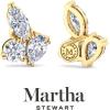 imageMartha Stewart 3 Carat Lab Grown Diamond Cluster Stud Earrings Marquise Round Pear Shapes in 14K Goldyellowgold
