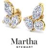 imageMartha Stewart 3 Carat Lab Grown Diamond Cluster Stud Earrings Marquise Round Pear Shapes in 14K Goldyellowgold