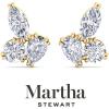 imageMartha Stewart 3 Carat Lab Grown Diamond Cluster Stud Earrings Marquise Round Pear Shapes in 14K Goldyellowgold
