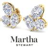 imageMartha Stewart 3 Carat Lab Grown Diamond Cluster Stud Earrings Pear Round Oval Shapes in 14K Goldyellowgold