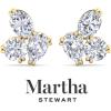 imageMartha Stewart 3 Carat Lab Grown Diamond Cluster Stud Earrings Pear Round Oval Shapes in 14K Goldyellowgold