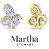 imageMartha Stewart 3 Carat Lab Grown Diamond Cluster Stud Earrings Pear Round Oval Shapes in 14K Goldyellowgold