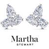 imageMartha Stewart 3 Carat Lab Grown Diamond Cluster Stud Earrings Pear Shapes in 14K Goldwhitegold