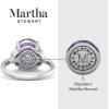 imageMartha Stewart 4 12 Carat Oval Shape Gemstone Ring with Lab Grown Diamonds in Sterling Silver Choose Your GemstoneAmethyst