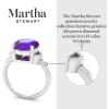 imageMartha Stewart 4 12 Carat Oval Shape Gemstone Ring with Lab Grown Diamonds in Sterling Silver Choose Your GemstoneAmethyst