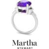 imageMartha Stewart 4 12 Carat Oval Shape Gemstone Ring with Lab Grown Diamonds in Sterling Silver Choose Your GemstoneAmethyst