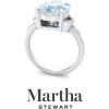 imageMartha Stewart 4 12 Carat Oval Shape Gemstone Ring with Lab Grown Diamonds in Sterling Silver Choose Your GemstoneAquamarine