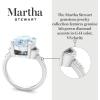 imageMartha Stewart 4 12 Carat Oval Shape Gemstone Ring with Lab Grown Diamonds in Sterling Silver Choose Your GemstoneAquamarine