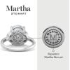 imageMartha Stewart 4 12 Carat Oval Shape Gemstone Ring with Lab Grown Diamonds in Sterling Silver Choose Your GemstoneAquamarine