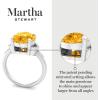 imageMartha Stewart 4 12 Carat Oval Shape Gemstone Ring with Lab Grown Diamonds in Sterling Silver Choose Your GemstoneCitrine