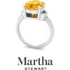 imageMartha Stewart 4 12 Carat Oval Shape Gemstone Ring with Lab Grown Diamonds in Sterling Silver Choose Your GemstoneCitrine