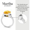 imageMartha Stewart 4 12 Carat Oval Shape Gemstone Ring with Lab Grown Diamonds in Sterling Silver Choose Your GemstoneCitrine