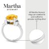 imageMartha Stewart 4 12 Carat Oval Shape Gemstone Ring with Lab Grown Diamonds in Sterling Silver Choose Your GemstoneCitrine