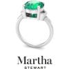 imageMartha Stewart 4 12 Carat Oval Shape Gemstone Ring with Lab Grown Diamonds in Sterling Silver Choose Your GemstoneEmerald