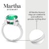 imageMartha Stewart 4 12 Carat Oval Shape Gemstone Ring with Lab Grown Diamonds in Sterling Silver Choose Your GemstoneEmerald