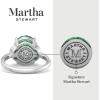 imageMartha Stewart 4 12 Carat Oval Shape Gemstone Ring with Lab Grown Diamonds in Sterling Silver Choose Your GemstoneEmerald