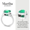 imageMartha Stewart 4 12 Carat Oval Shape Gemstone Ring with Lab Grown Diamonds in Sterling Silver Choose Your GemstoneEmerald