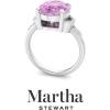 imageMartha Stewart 4 12 Carat Oval Shape Gemstone Ring with Lab Grown Diamonds in Sterling Silver Choose Your GemstonePink Sapphire