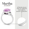 imageMartha Stewart 4 12 Carat Oval Shape Gemstone Ring with Lab Grown Diamonds in Sterling Silver Choose Your GemstonePink Sapphire