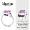 imageMartha Stewart 4 12 Carat Oval Shape Gemstone Ring with Lab Grown Diamonds in Sterling Silver Choose Your GemstonePink Sapphire