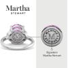 imageMartha Stewart 4 12 Carat Oval Shape Gemstone Ring with Lab Grown Diamonds in Sterling Silver Choose Your GemstonePink Sapphire