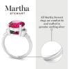 imageMartha Stewart 4 12 Carat Oval Shape Gemstone Ring with Lab Grown Diamonds in Sterling Silver Choose Your GemstoneRuby