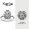 imageMartha Stewart 4 12 Carat Oval Shape Gemstone Ring with Lab Grown Diamonds in Sterling Silver Choose Your GemstoneRuby