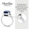imageMartha Stewart 4 12 Carat Oval Shape Gemstone Ring with Lab Grown Diamonds in Sterling Silver Choose Your GemstoneSapphire