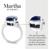imageMartha Stewart 4 12 Carat Oval Shape Gemstone Ring with Lab Grown Diamonds in Sterling Silver Choose Your GemstoneSapphire
