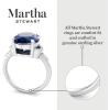 imageMartha Stewart 4 12 Carat Oval Shape Gemstone Ring with Lab Grown Diamonds in Sterling Silver Choose Your GemstoneSapphire