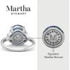 imageMartha Stewart 4 12 Carat Oval Shape Gemstone Ring with Lab Grown Diamonds in Sterling Silver Choose Your GemstoneSapphire